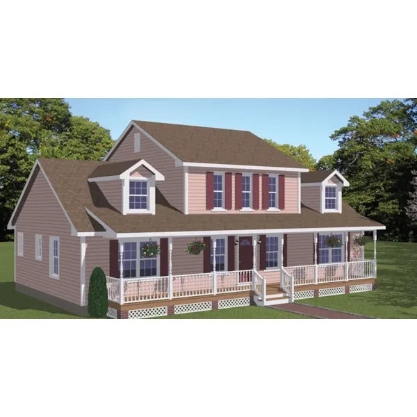 Farmhouse Plan Front of Home - 143D-0009 - Shop House Plans and More