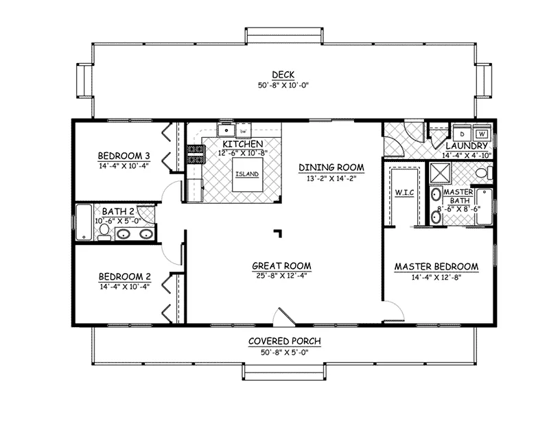 Ranch House Plan First Floor - Hominy Country Home 143D-0010 - Search House Plans and More