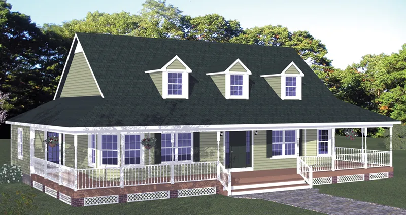 Lowcountry House Plan Front of Home - Gerianne Country Ranch Home 143D-0011 - Search House Plans and More