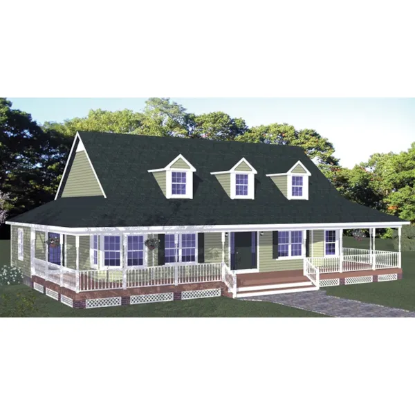 Cape Cod & New England House Plan Front of Home - Gerianne Country Ranch Home 143D-0011 - Search House Plans and More