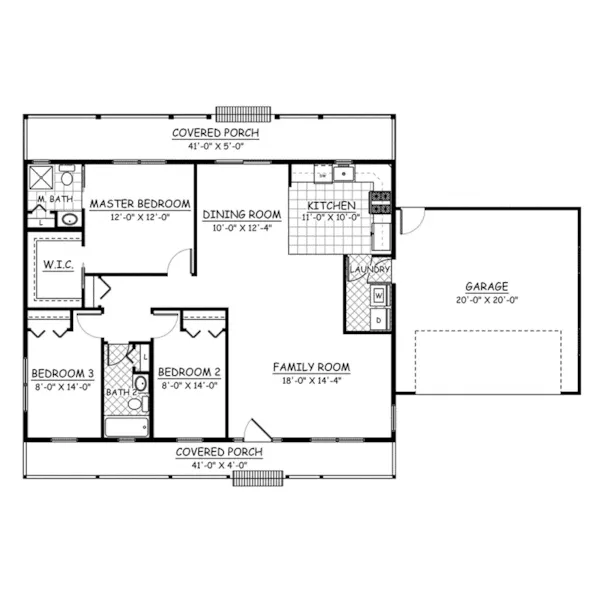 Traditional House Plan First Floor - 143D-0012 - Shop House Plans and More