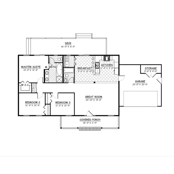 Country House Plan First Floor - Eastgrove Ranch Home 143D-0013 - Search House Plans and More