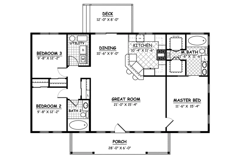 Traditional House Plan First Floor - 143D-0015 - Shop House Plans and More