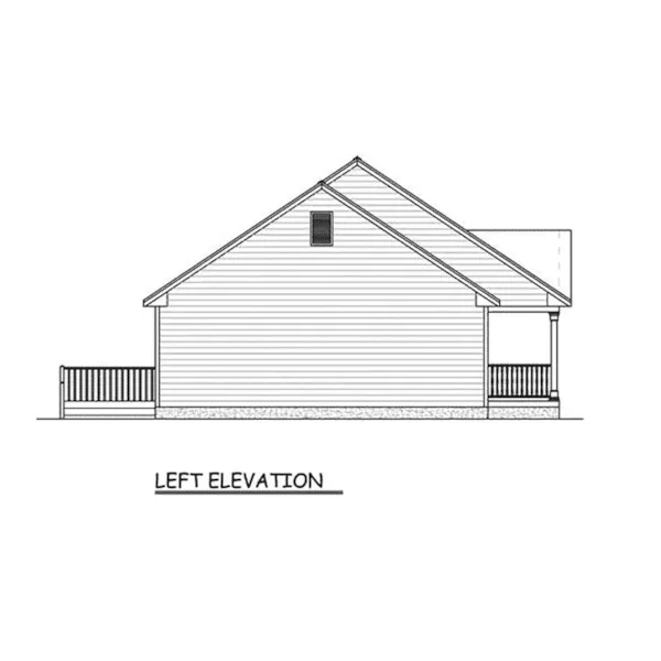 Ranch House Plan Left Elevation - 143D-0015 - Shop House Plans and More