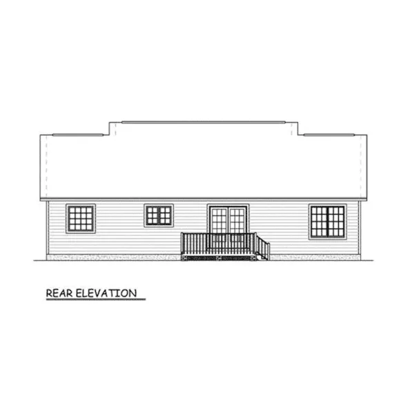 Ranch House Plan Rear Elevation - 143D-0015 - Shop House Plans and More