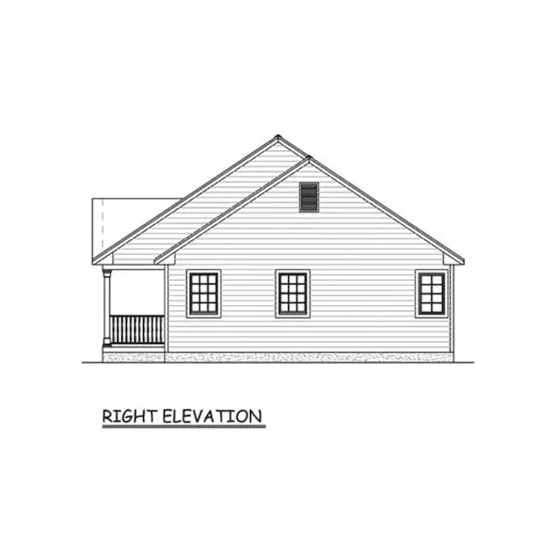 Ranch House Plan Right Elevation - 143D-0015 - Shop House Plans and More