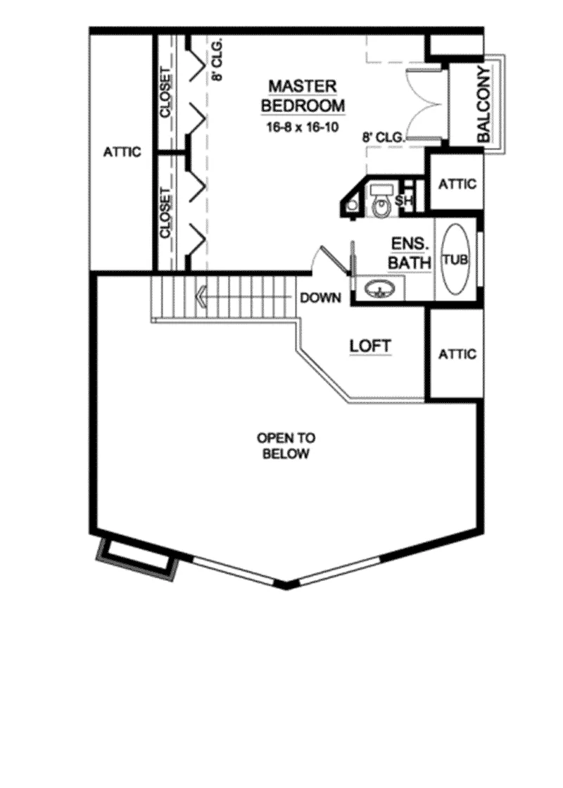 A-Frame House Plan Second Floor - Keystone Trail A-Frame Home 144D-0001 - Search House Plans and More
