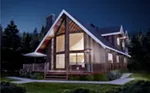 Vacation House Plan Front of Home - Keystone Trail A-Frame Home 144D-0001 - Search House Plans and More