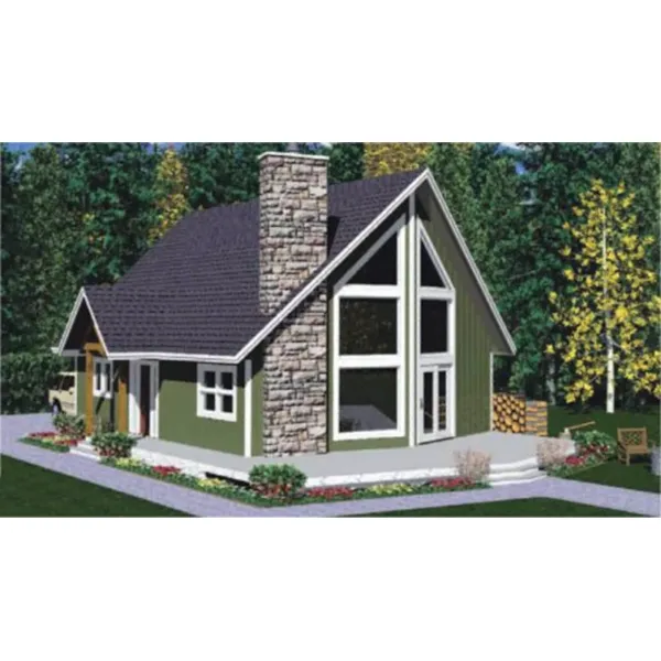 Rustic House Plan Front of Home - Keystone Trail A-Frame Home 144D-0001 - Search House Plans and More