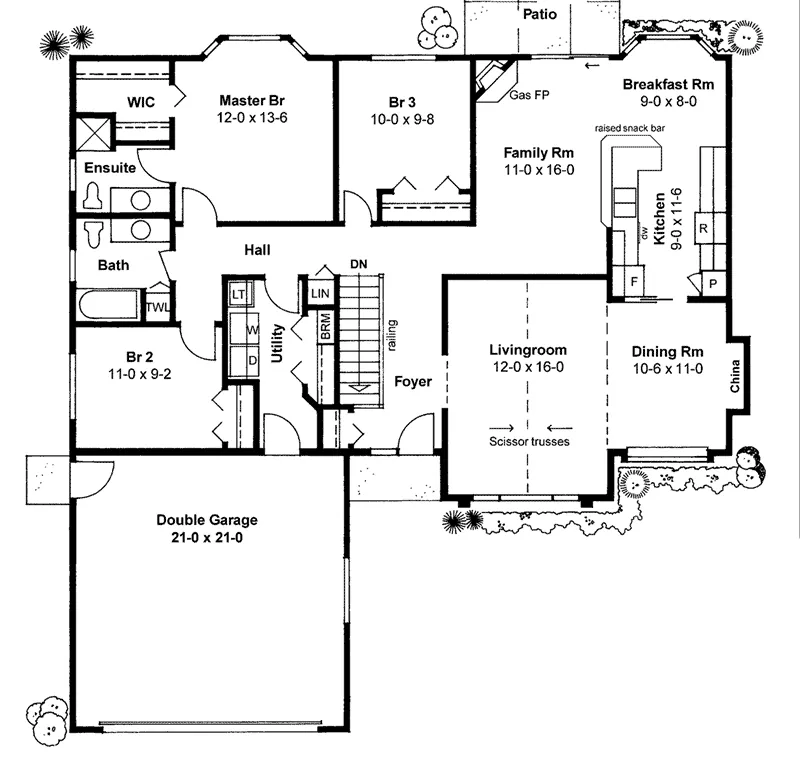 Traditional House Plan First Floor - 144D-0002 - Shop House Plans and More