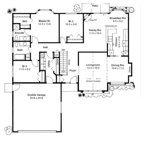 Traditional House Plan First Floor - 144D-0002 - Shop House Plans and More