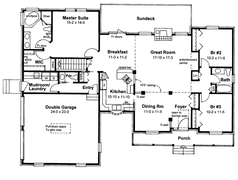 Country House Plan First Floor - 144D-0003 - Shop House Plans and More