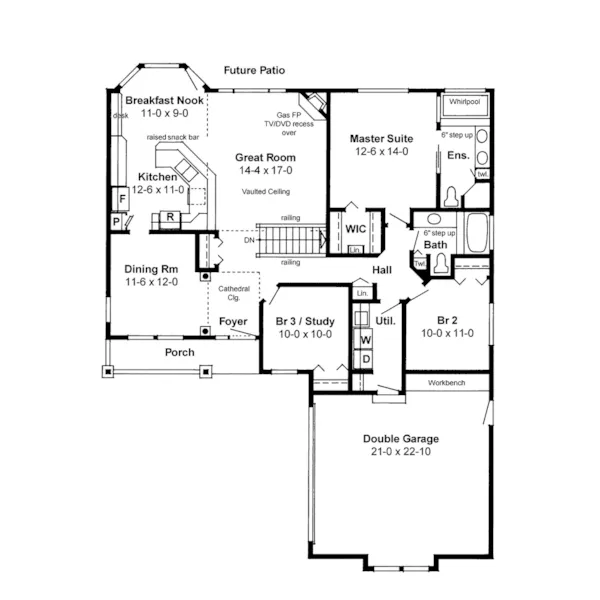 Modern House Plan First Floor - Glastonberry Ranch Home 144D-0004 - Search House Plans and More