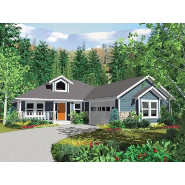 Modern House Plan Front of Home - Glastonberry Ranch Home 144D-0004 - Search House Plans and More