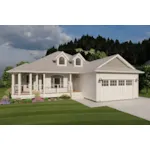 Ranch House Plan Front of House 144D-0005