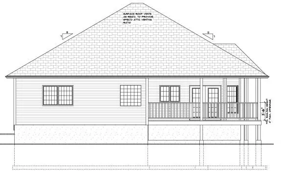 Traditional House Plan Rear Elevation - Elsner Lane Country Home 144D-0005 - Search House Plans and More