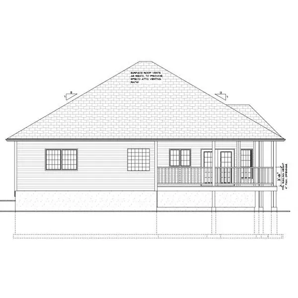 Traditional House Plan Rear Elevation - Elsner Lane Country Home 144D-0005 - Search House Plans and More