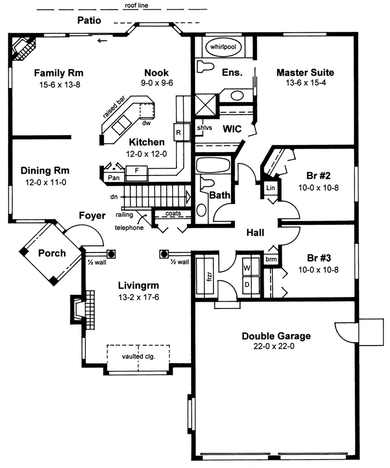 Ranch House Plan First Floor - 144D-0006 - Shop House Plans and More