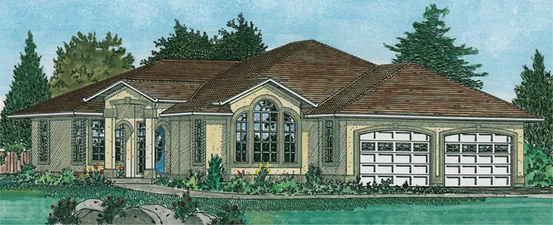 Ranch House Plan Front of Home - 144D-0006 - Shop House Plans and More