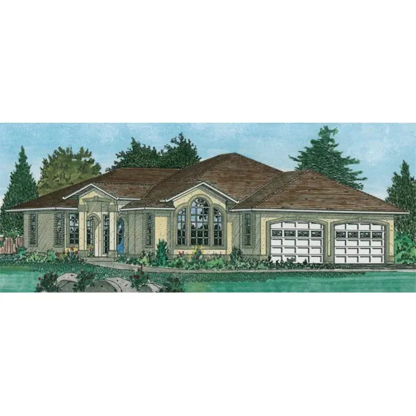 Ranch House Plan Front of Home - 144D-0006 - Shop House Plans and More