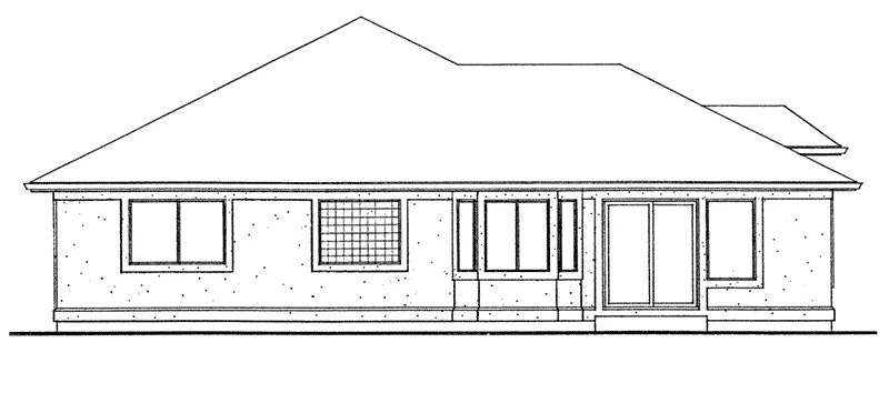 Ranch House Plan Right Elevation - 144D-0006 - Shop House Plans and More