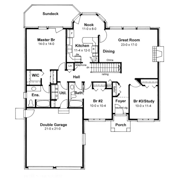 Traditional House Plan First Floor - 144D-0007 - Shop House Plans and More