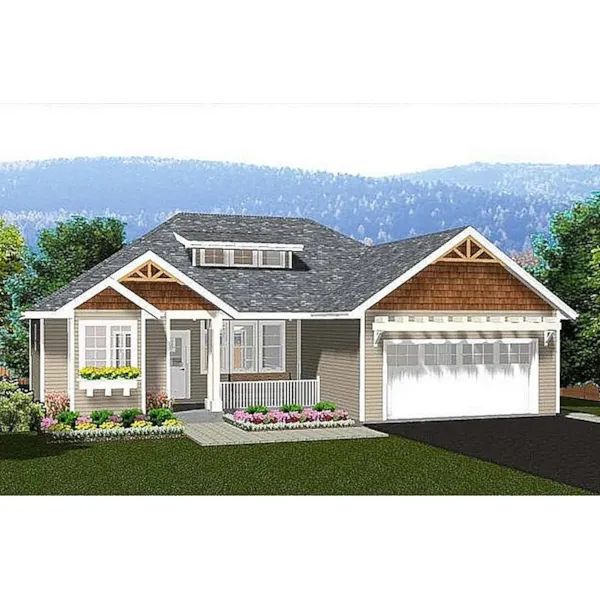 Craftsman House Plan Front of Home - 144D-0014 - Shop House Plans and More