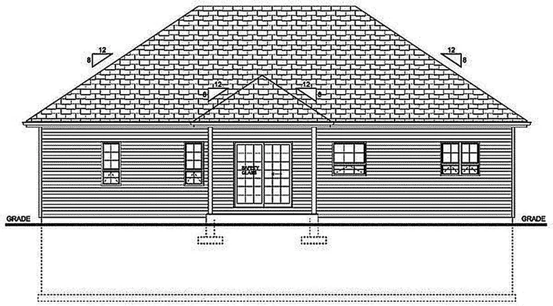 Arts & Crafts House Plan Rear Elevation - 144D-0014 - Shop House Plans and More