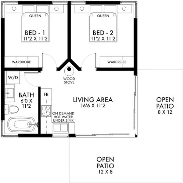 Contemporary House Plan First Floor - Natchez Creek Rustic Cabin 144D-0018 - Shop House Plans and More