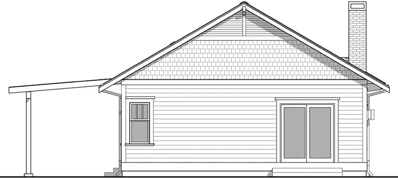 Ranch House Plan Rear Elevation - 144D-0019 - Shop House Plans and More