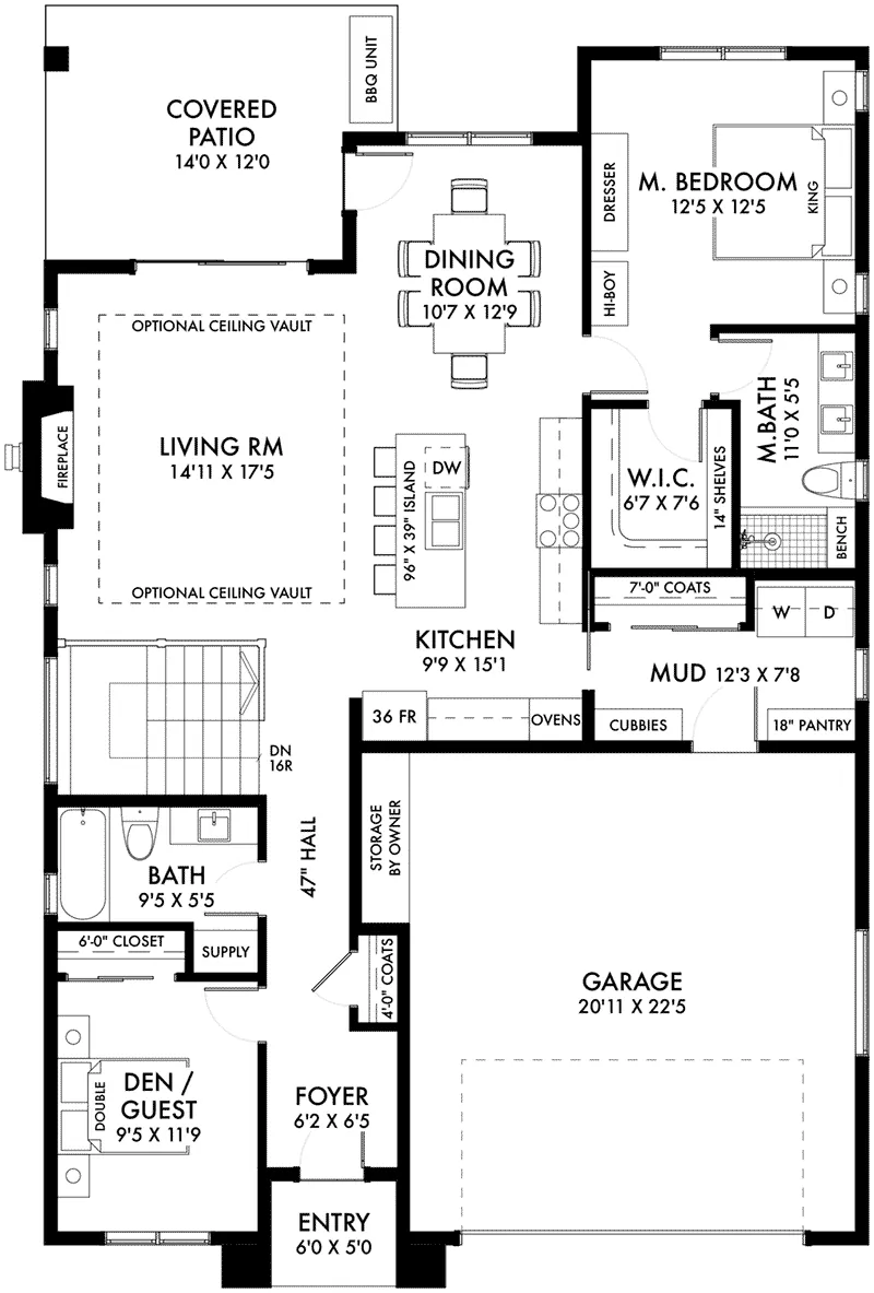 Craftsman House Plan First Floor - 144D-0021 - Shop House Plans and More