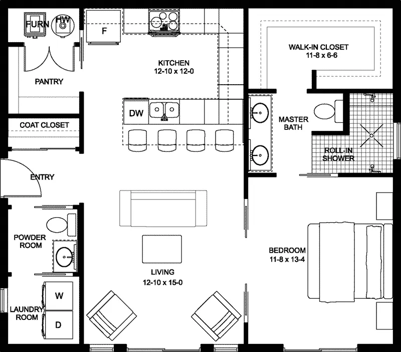 Cabin & Cottage House Plan First Floor - 144D-0022 - Shop House Plans and More