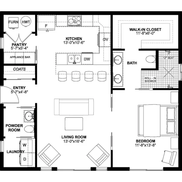 Cabin & Cottage House Plan First Floor - 144D-0022 - Shop House Plans and More