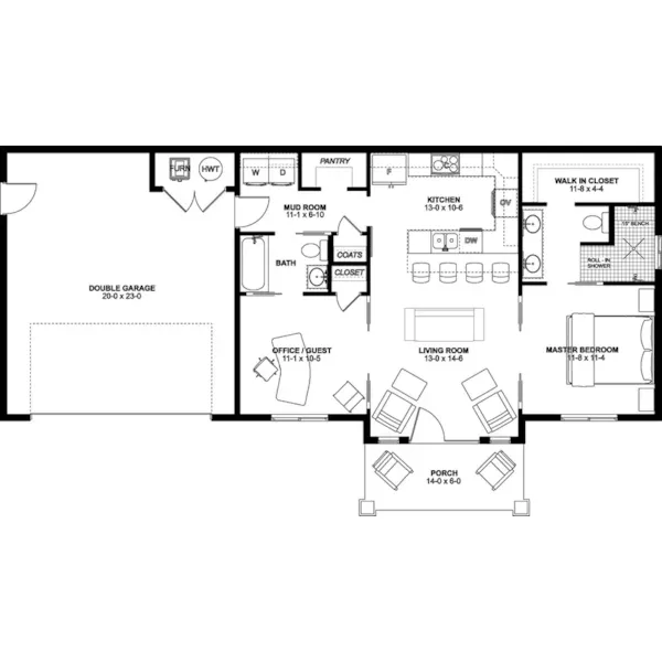 Country House Plan First Floor - Doral Craftsman Home 144D-0023 - Search House Plans and More