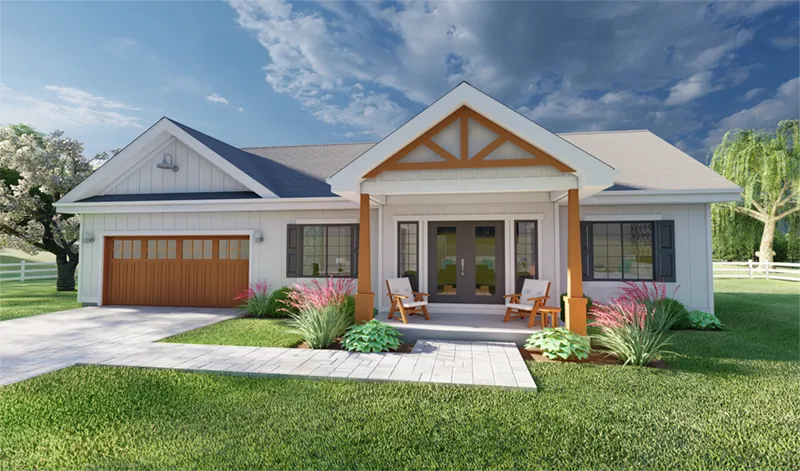 Country House Plan Front of Home - Doral Craftsman Home 144D-0023 - Search House Plans and More
