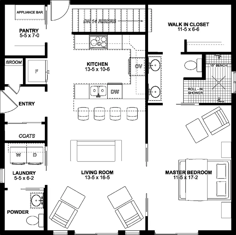Beach & Coastal House Plan Optional Stairs - Cobbs Cove Modern Farmhouse 144D-0024 - Search House Plans and More