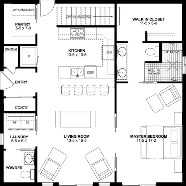 Arts & Crafts House Plan Optional Stairs - Cobbs Cove Modern Farmhouse 144D-0024 - Search House Plans and More