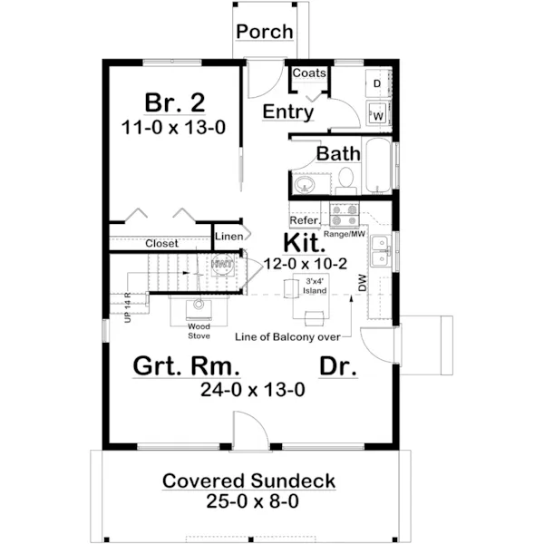 European House Plan First Floor - Good Harbor A-Frame Home 144D-0040 | House Plans and More