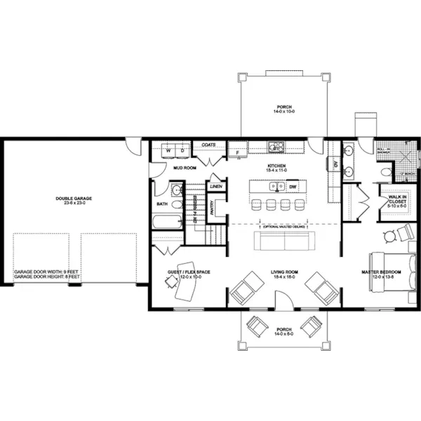 Craftsman House Plan Optional Stairs - 144D-0049 | House Plans and More