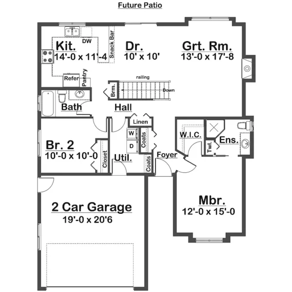 Ranch House Plan First Floor - Cormac Ranch Home 144D-0061 | House Plans and More