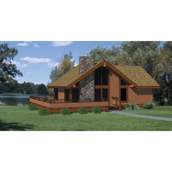 Cabin & Cottage House Plan Front of Home - Koplar Lake Vacation Home 145D-0001 - Search House Plans and More