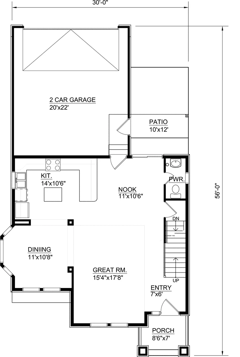 Arts & Crafts House Plan First Floor - 145D-0005 - Shop House Plans and More