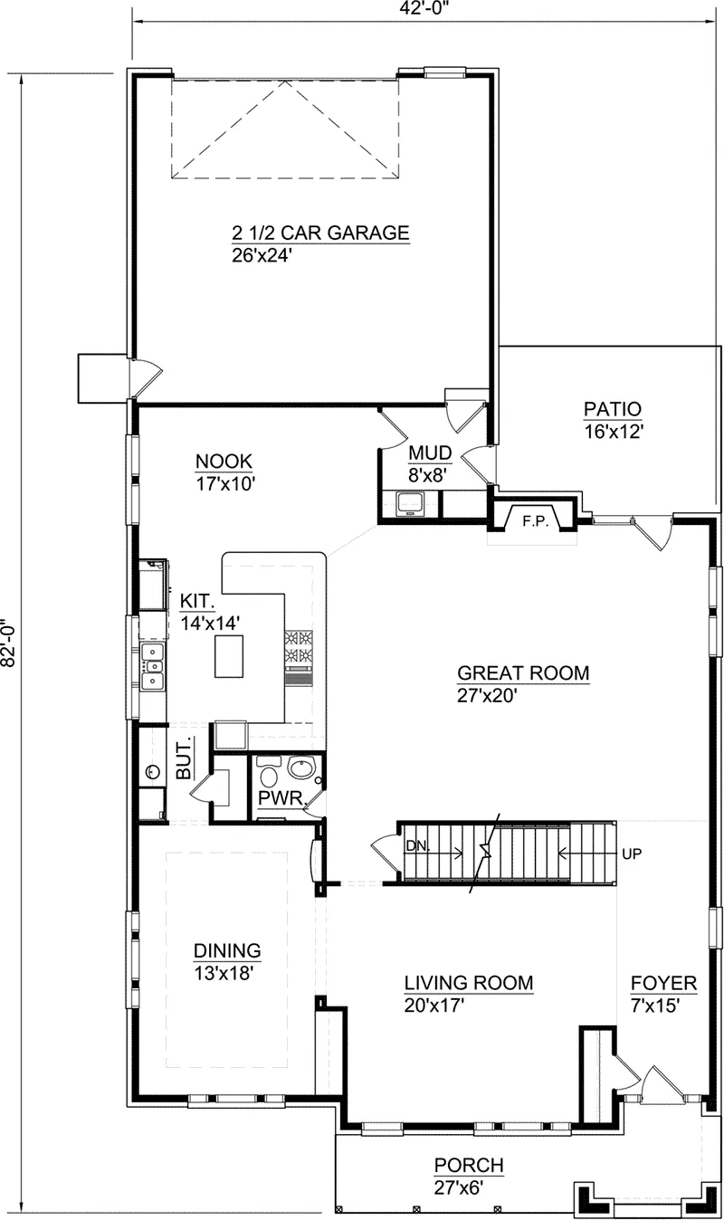 English Cottage House Plan First Floor - 145D-0006 - Shop House Plans and More