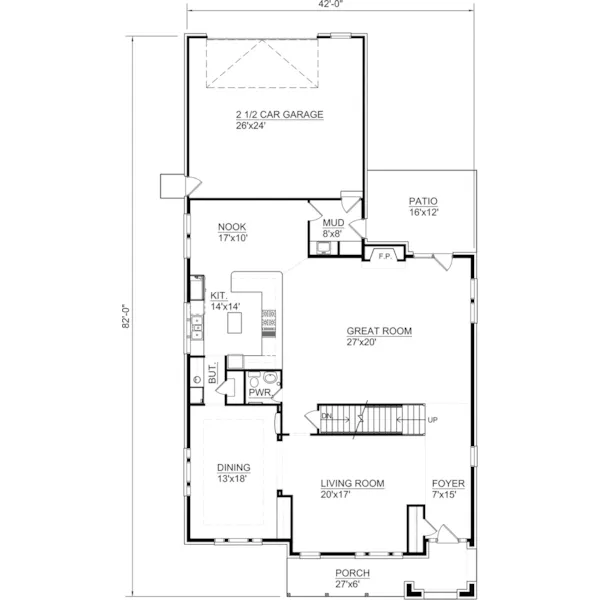 Tudor House Plan First Floor - 145D-0006 - Shop House Plans and More