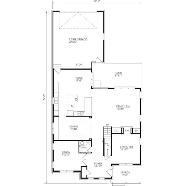 Tudor House Plan First Floor - 145D-0007 - Shop House Plans and More