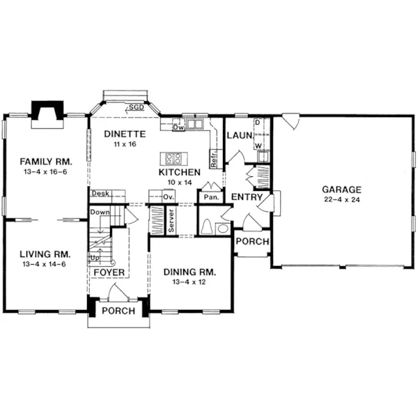 Georgian House Plan First Floor - 146D-0002 - Shop House Plans and More