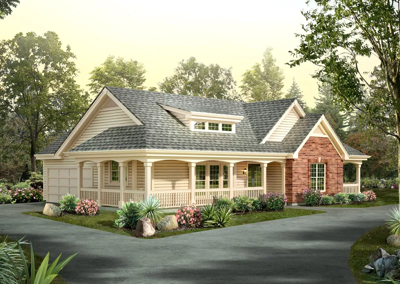 Bungalow House Plan Front of Home - 147D-0002 | House Plans and More