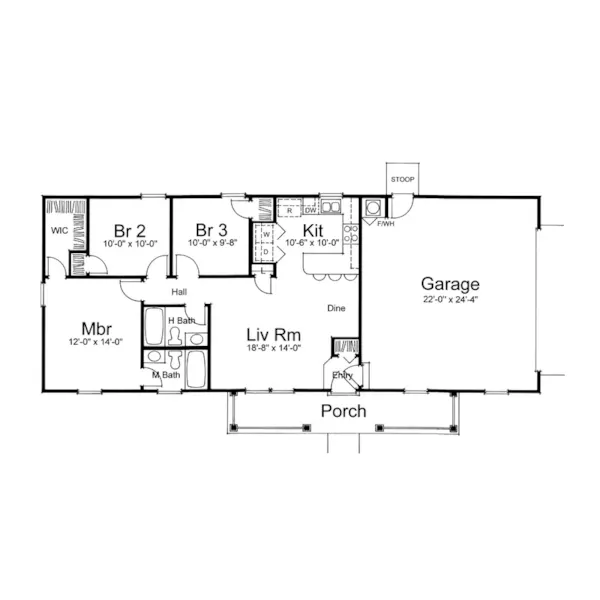 Ranch House Plan First Floor - 147D-0011 | House Plans and More