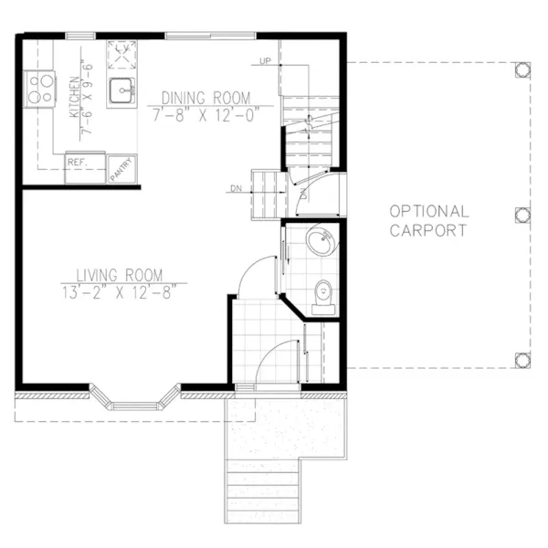 Country House Plan First Floor - Fordville Narrow Lot Home 148D-0001 - Shop House Plans and More