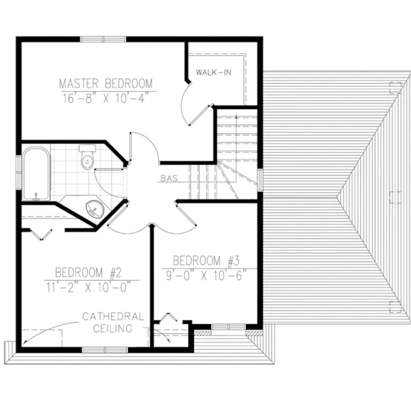 Country House Plan Second Floor - Fordville Narrow Lot Home 148D-0001 - Shop House Plans and More